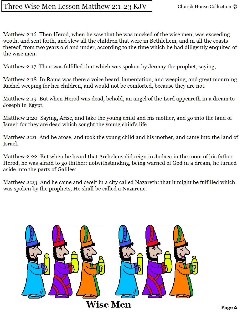 Three Wise Men Sunday School Lesson